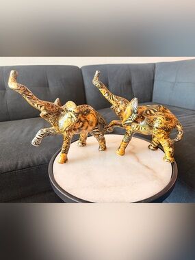 La Vie Vintage Safari Patchwork Elephant Pair